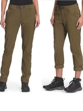 North Face Paramount Women's Mid-Rise Pant Military Olive Adjustable Hiking 4